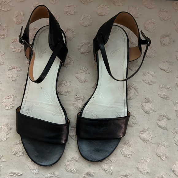 Maison Martin Margiela Flat Ankle Strap Sandals Black Size 39.5 - Picture 1 of 8